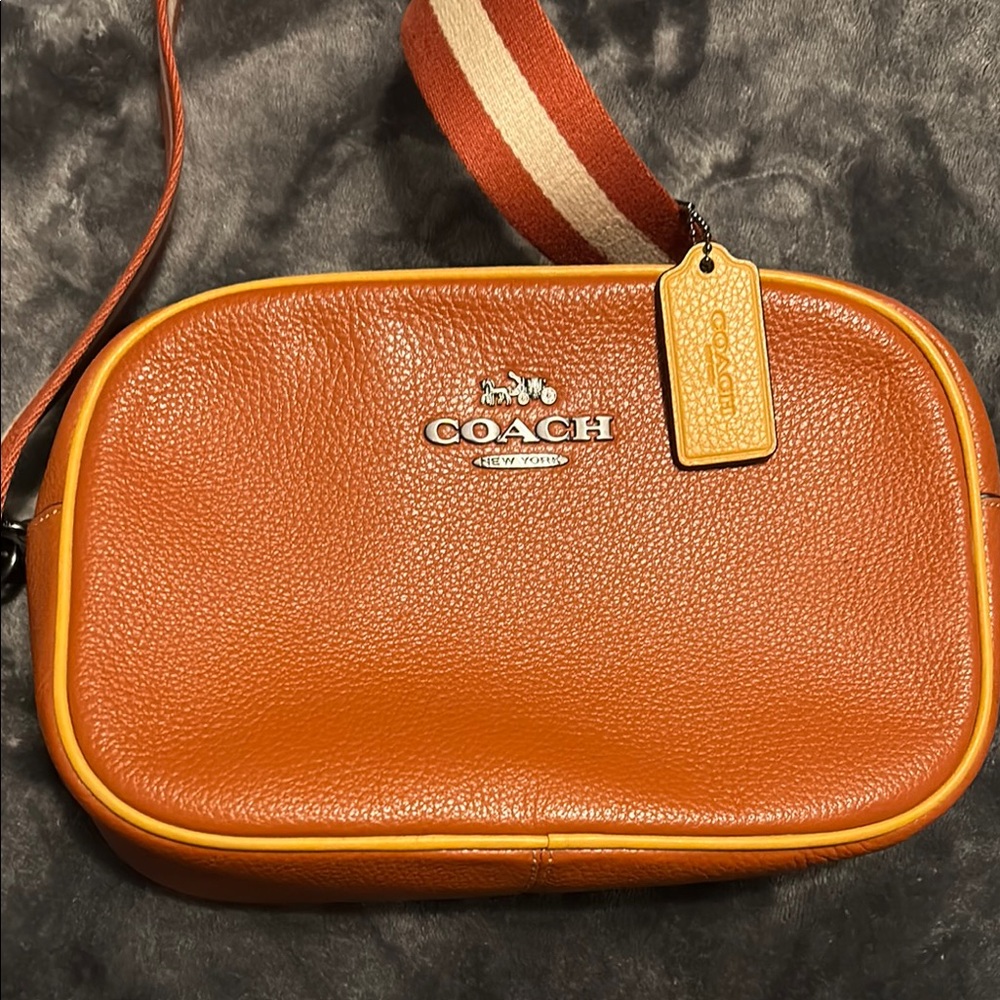 Coach Orange Leather Crossbody Bag